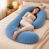 CozyFlorie Pregnancy Pillow – Blue – side-sleep
