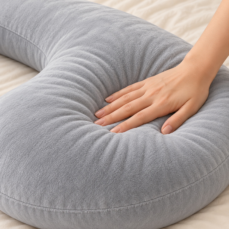 CozyFlorie Pregnancy Pillow – Light Grey – softness
